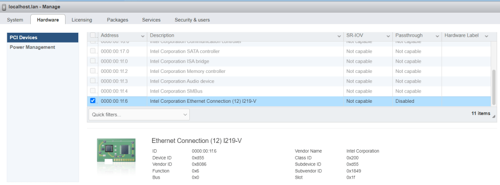 ESXi1 Network View.