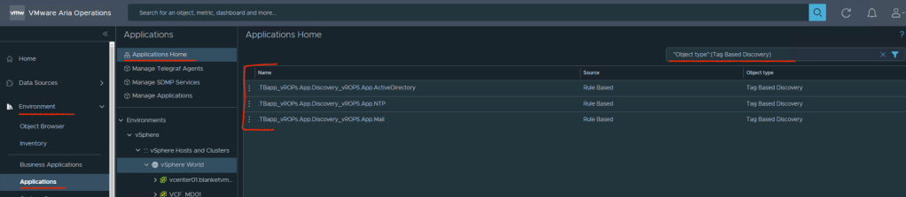 AriaOps ApplicationHome
